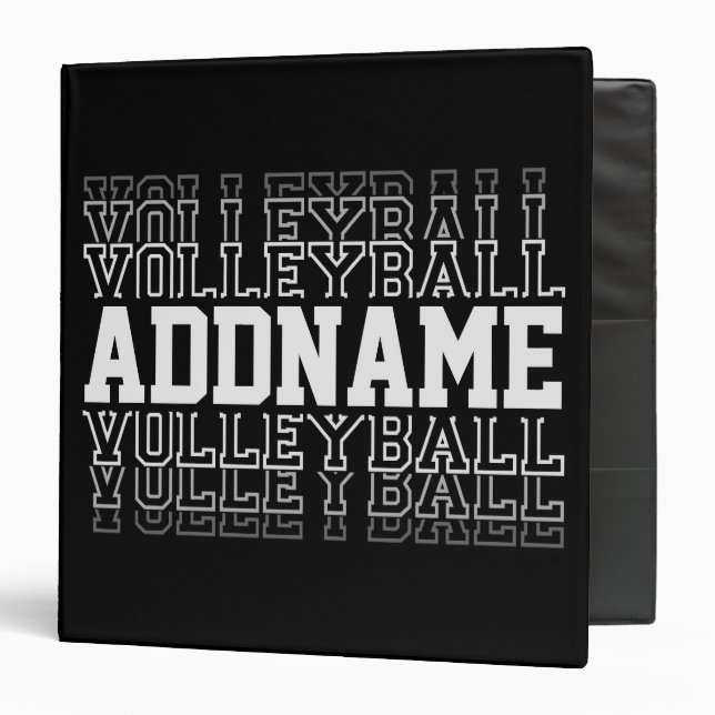 Classeur NOM PERSONNALISÉ Vanisant Volleyball Logo Joueur d (Devant/Intérieur)