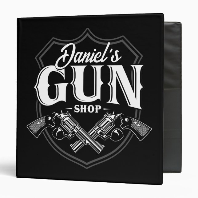 Classeur NOM PERSONNALISÉ Vieux Armes à feu (Devant/Intérieur)