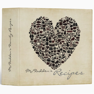 Classeur nommé de coupures de recette de cadeau de