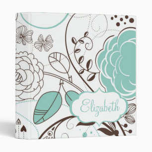 Classeur nommé personnalisable de fleurs
