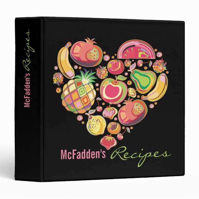 Classeur nommé personnalisé de recette de salade (Devant/Côté)