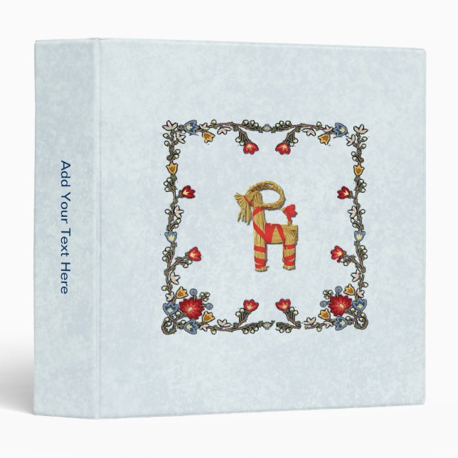 Classeur Norvégien Bunad floral et chèvre de Noël de (Devant/Côté)