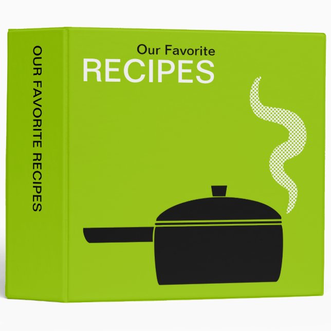 Classeur Nos recettes favorites (2po) - Martian Green (Devant/Côté)