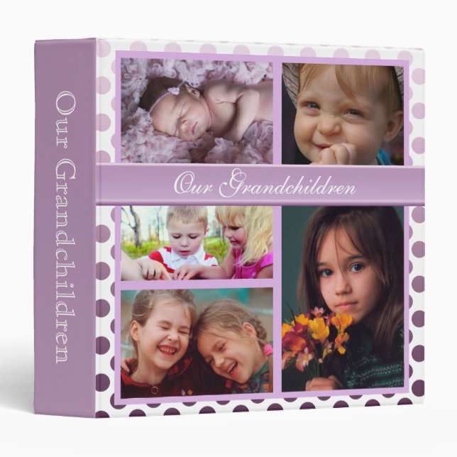 Classeur Nos souvenirs de petits-enfants en lavande (Devant/Côté)