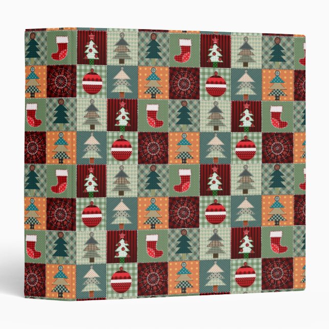 Classeur Nostalgale Vintage Patchwork Quilt (Devant/Côté)