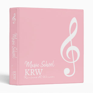 Classeur Note musicale Personnalisée G Treble Clef