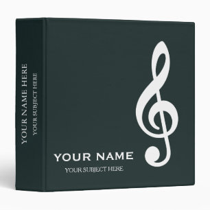 Classeur Note musicale sur le Clé de Tréble Personnalisé su