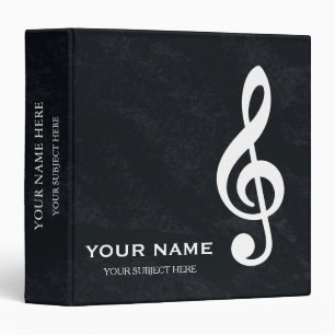 Classeur Note musicale sur le Clé de Tréble Personnalisé su