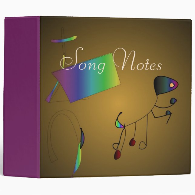 Classeur Notes de chansons artistiques Couverture >Classeur (Devant/Côté)