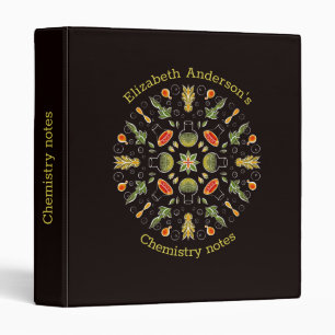 Classeur Notes de chimie Motif botanique