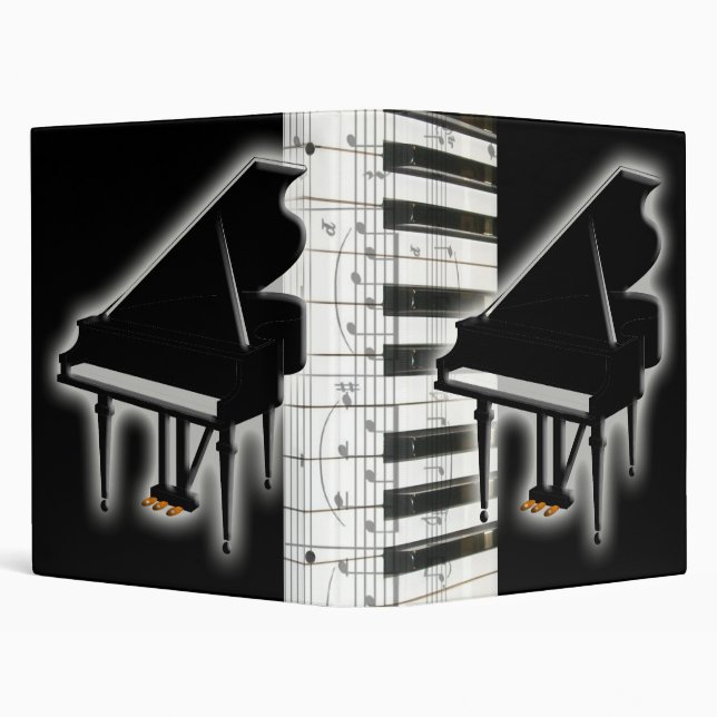 Classeur Notes de clavier et de musique de piano (Arrière-plan)