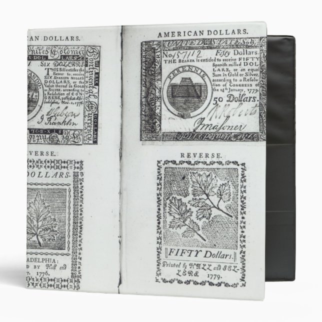 Classeur Notes de la devise continentale (Devant/Intérieur)