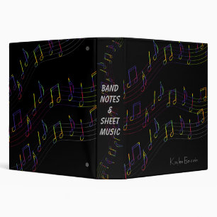Classeur Notes de musique colorées personnalisées