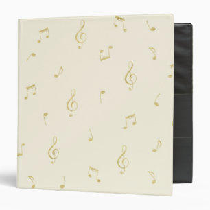 Classeur Notes de musique crème dorée