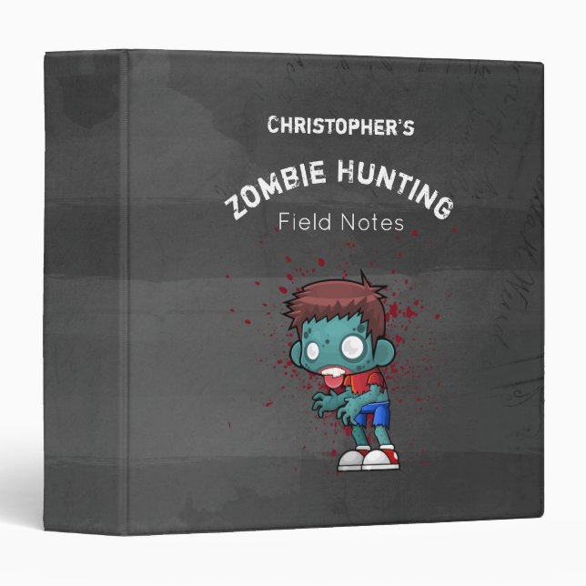 Classeur Notes de terrain de chasse à la zombie (Devant/Côté)