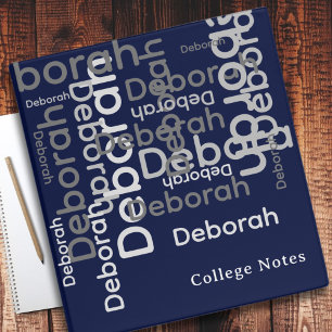 Classeur Notes de typographie moderne bleu marine élégante
