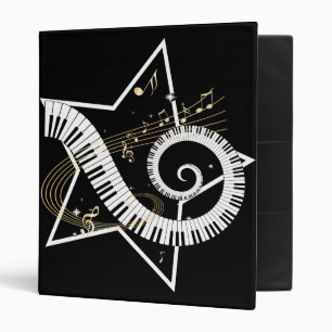 Classeur Notes d'or d'étoile musicale