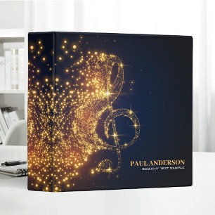 Classeur Notes musicales brillantes Particules dorées Lumiè