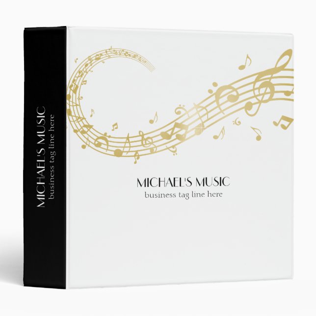 Classeur Notes musicales d'affaires de la musique moderne d (Devant/Côté)