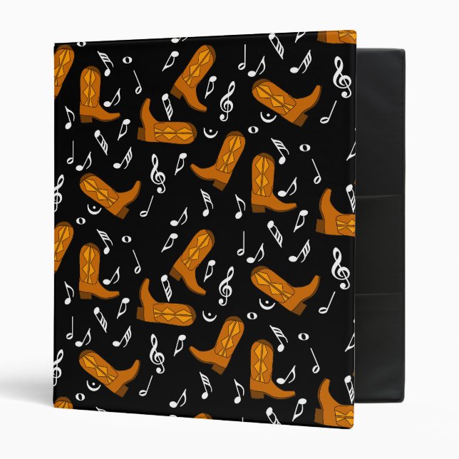 Classeur Notes musicales des Boots de Cowboy (Devant/intérieur)