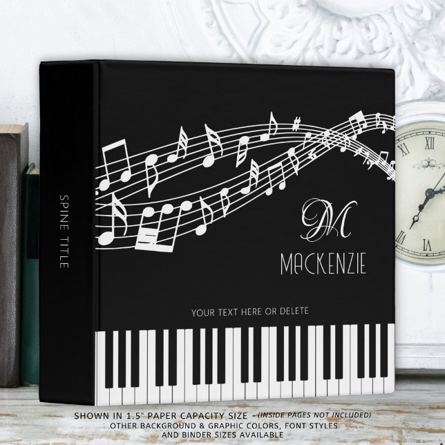 Classeur Notes musicales du clavier de piano Couleur person (Créateur téléchargé)