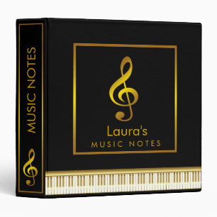 Classeur Notes musicales pour le clavier de piano Monogramm