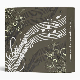Classeur Notes musicales + tourbillons classeurs, cadeau de
