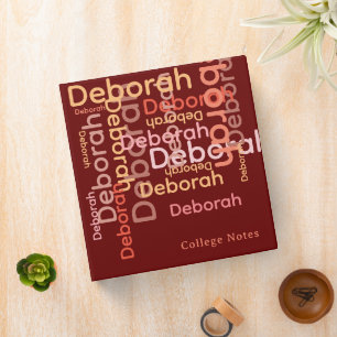 Classeur Notes stylées de typographie rouge moderne