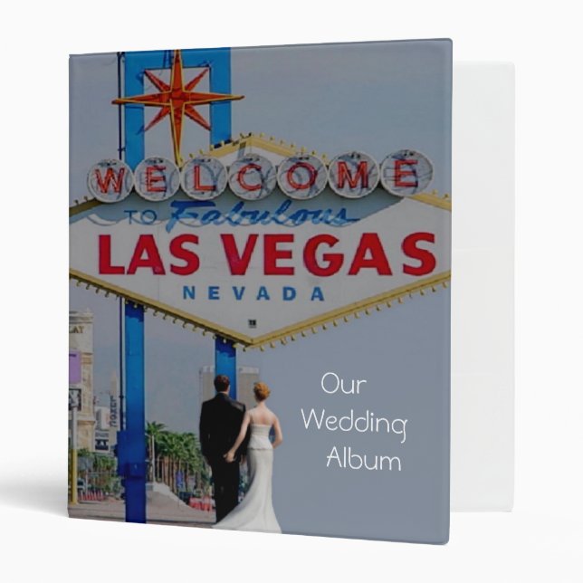 Classeur Notre Album Mariage Las Vegas avec Mariée & Salle (Devant/intérieur)