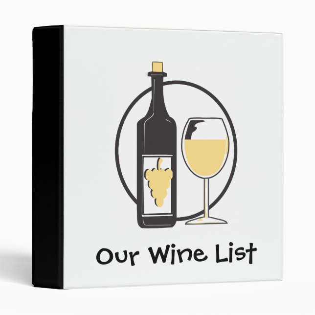 Classeur Notre carte des vins (Devant/Côté)