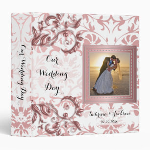 Classeur Notre jour de mariage Elegant Mauve Damask