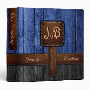 Classeur Notre Mariage   Album en bois bleu et noir