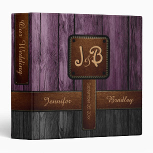 Classeur Notre Mariage   Album violet et bois noir