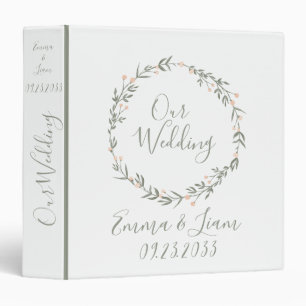 Classeur Notre Mariage Aquarelle de verdure Noms de conserv