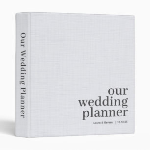 Classeur Notre Planificateur de Mariage Simple Élégant Mono