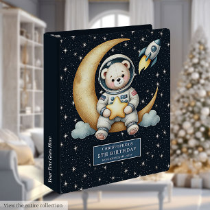 Classeur Nounours Astronaute Personnalisé Doux pour Petit G