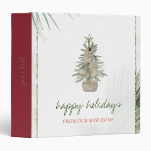 Classeur Nous avons déménagé, Arbre de Noël au pin aquarell
