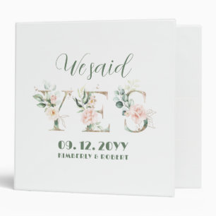 Classeur Nous avons dit oui Lettre florale
