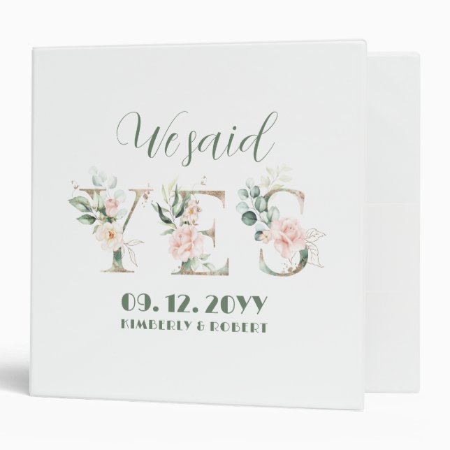 Classeur Nous avons dit oui Lettre florale (Devant/intérieur)