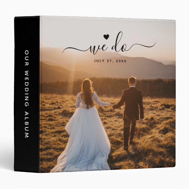 Classeur Nous faisons Calligraphie Couple Photo Mariage Alb (Devant/Côté)