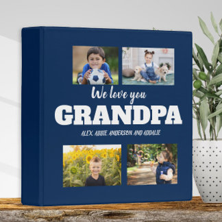 Classeur Nous vous aimons Grand-père 4 Photo Bleu Marine Li