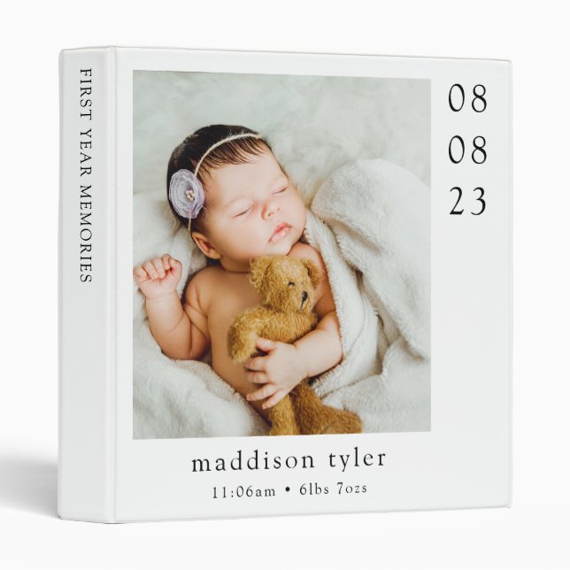 Classeur Nouveau bébé Première année Souvenirs Scrapbook Ph (Devant/Côté)