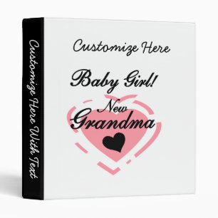 Classeur Nouvelle mamie Bébé Fille Coeur Rose Cadeaux