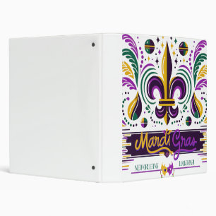 Classeur Nouvelle-Orléans Mardi Gras jaune violet vert