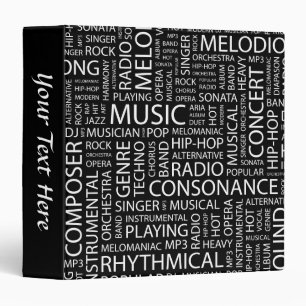 Classeur Nuage de mot de motif de MUSIQUE