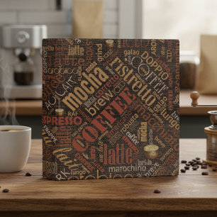 Classeur Nuage de mots Café sur toile de jute Marron ID283