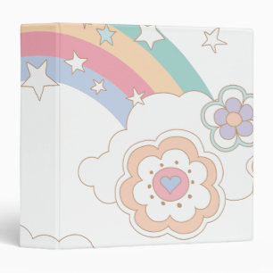Classeur Nuages d'arc-en-ciel et de fleur de PEBBLES™