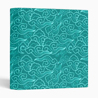 Classeur Nuages japonais vintages, Turquoise et Aqua