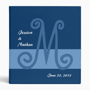 Classeur Nuances de monogramme bleu de wedding planner