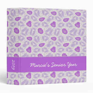 Classeur Nuances de Violet Floral Retro Motif Abstrait